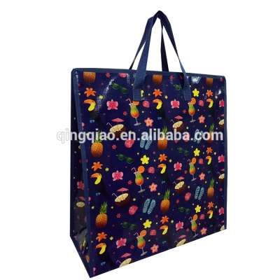 logo printing woven shopping bag/supmarket woven shopper bags